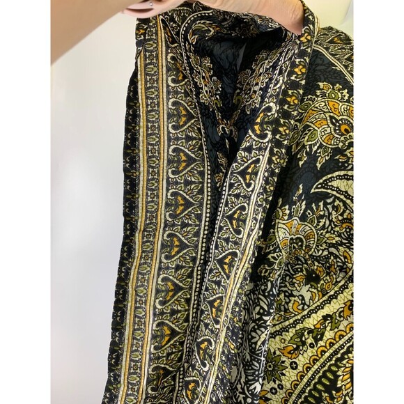 BOGO Cute Options Kaftan Rayon Paisley Gray Yellow Drawstring Waist Free Size - Picture 5 of 12